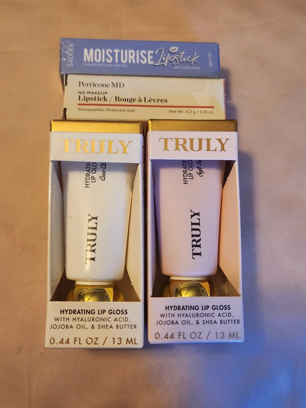 TRULY Hydrating Lip Gloss Duo - White & Light Pink Tubes